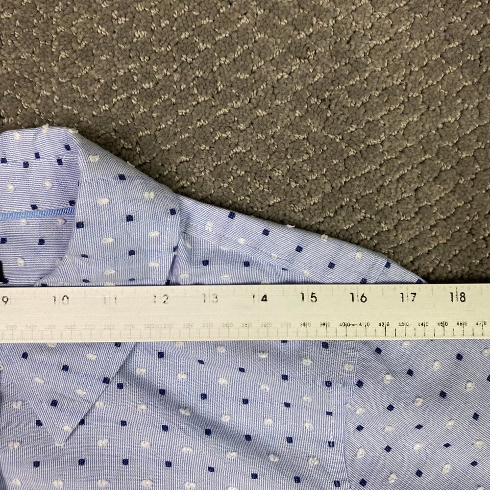 Talbots Plus Shirt Women's 1X Blue White Button Front Polka Dot Embroidered - Picture 12 of 14